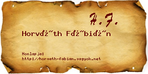 Horváth Fábián névjegykártya
