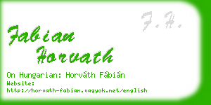 fabian horvath business card