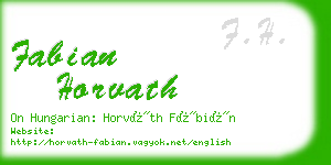 fabian horvath business card